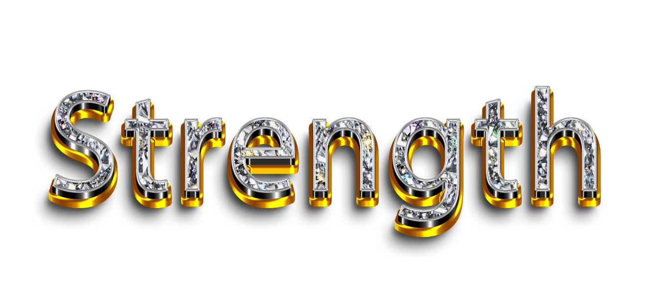 Strength png, word Strength png, Strength word png, Strength text png, Strength letters png, Strength word diamond gold text typography PNG images transparent background
